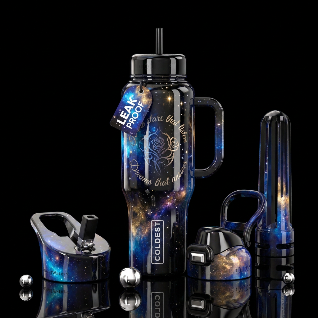 To the Stars that Listen water bottle design