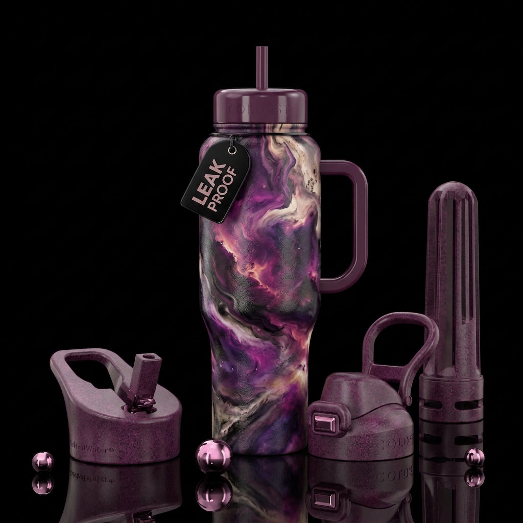 Lucid Dreams, aware, recall, plum, cream, onyx, gr... water bottle design