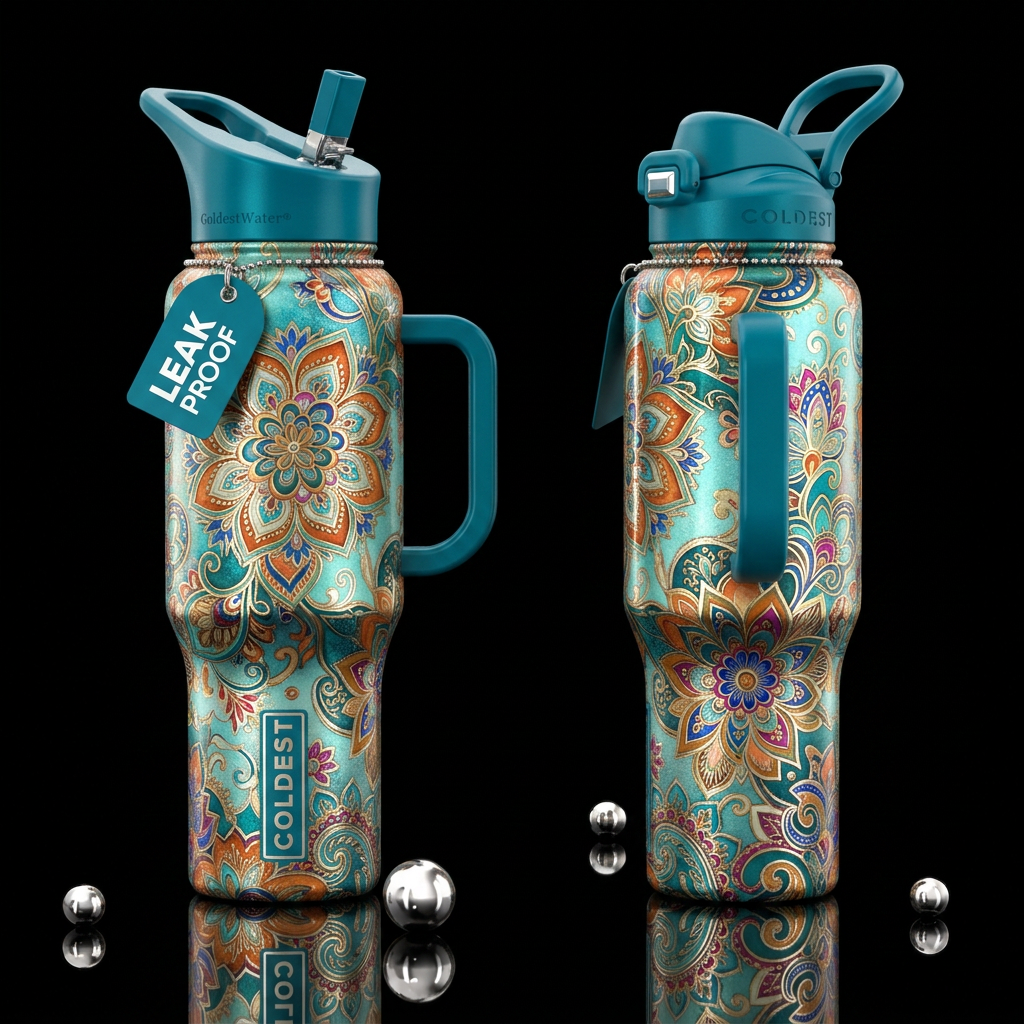 Mandela paisley water bottle design