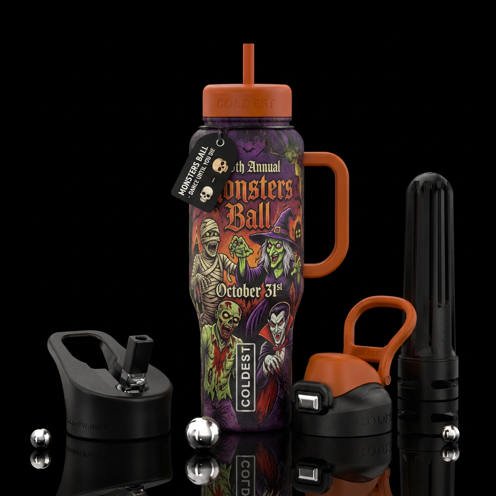 100th Annual Monsters Ball water bottle design