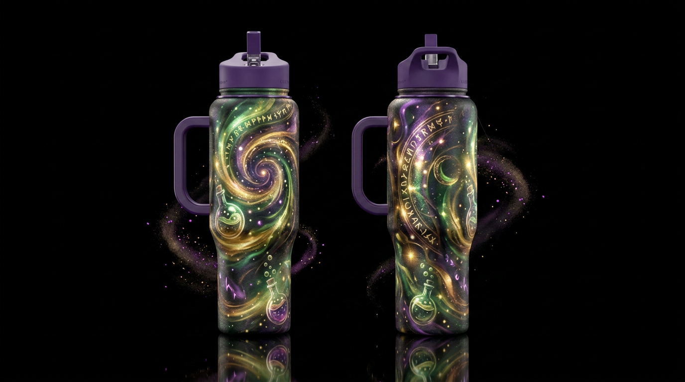 Conjuring a Spell water bottle design