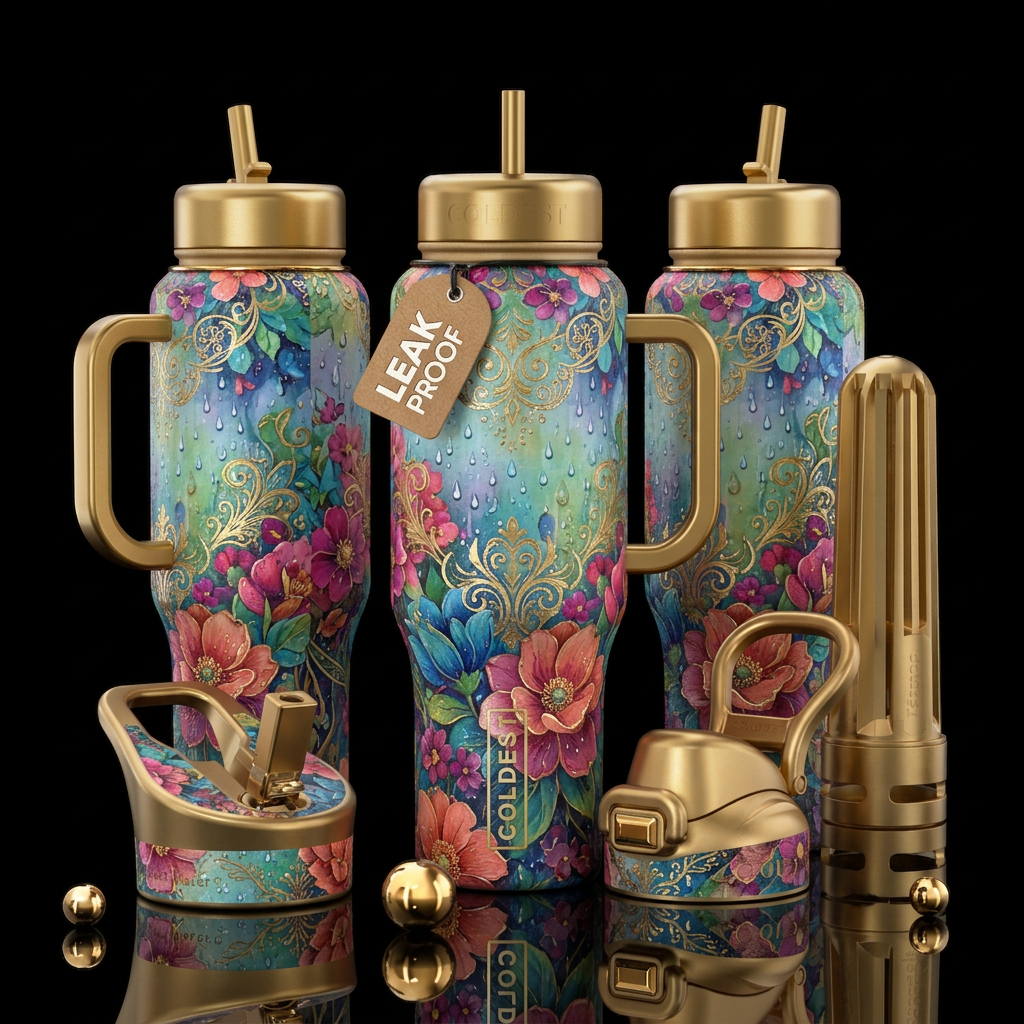 Spring Florals water bottle design