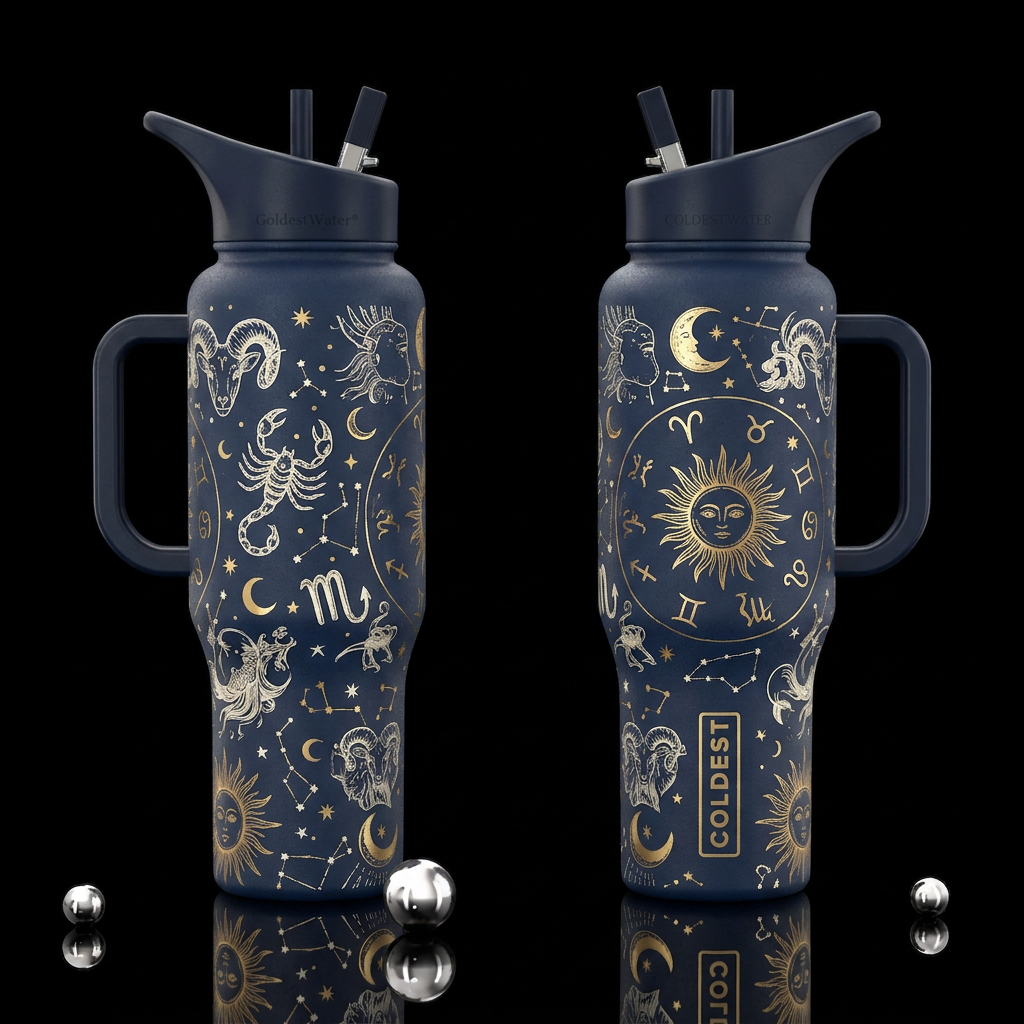 Celestial Silhouettes water bottle design