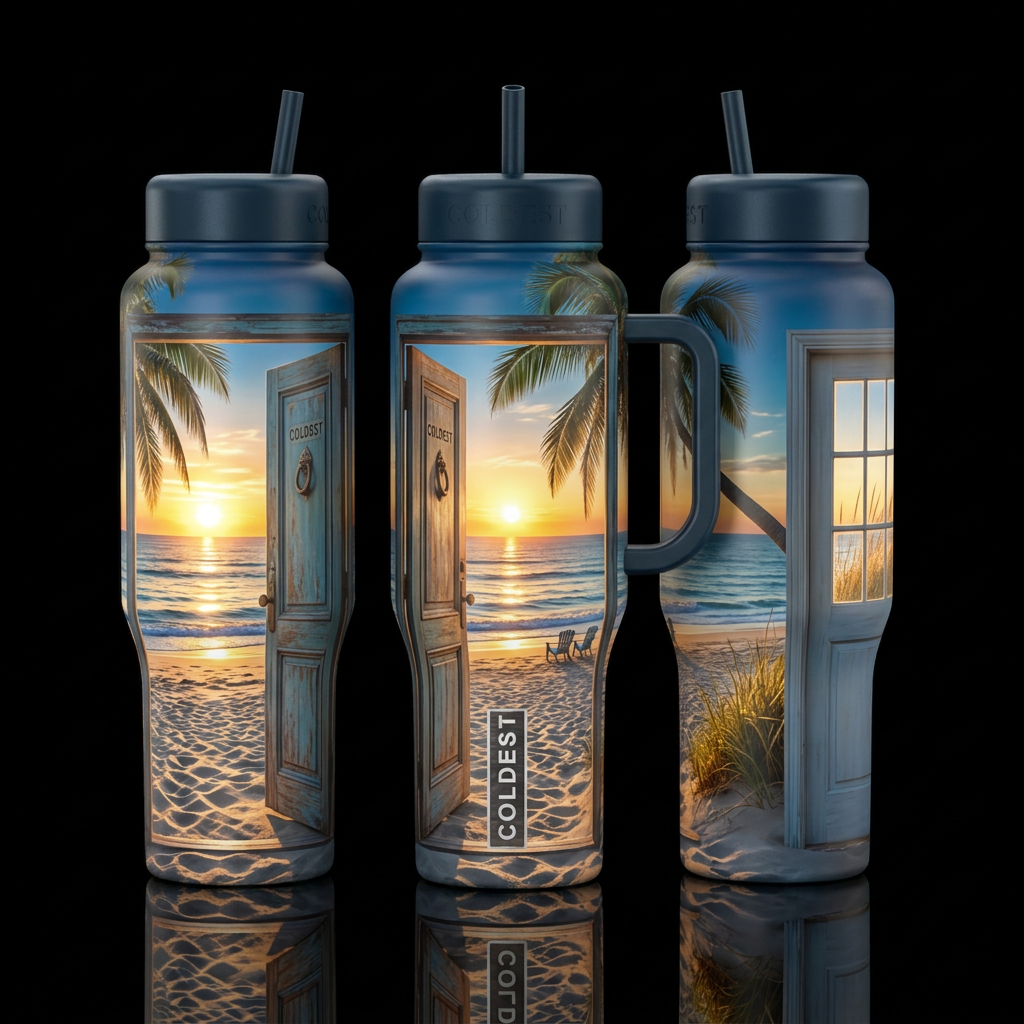 Open Doors water bottle design