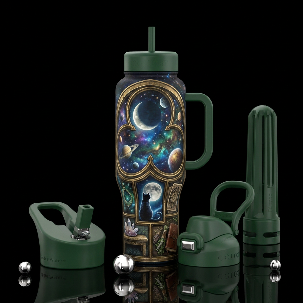 Celestially Witchy water bottle design