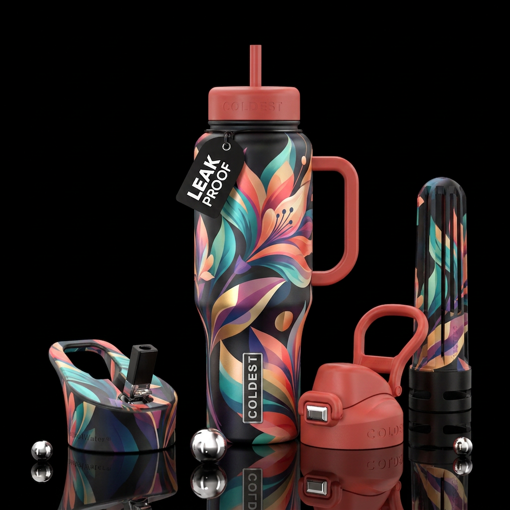 Summer Florals water bottle design