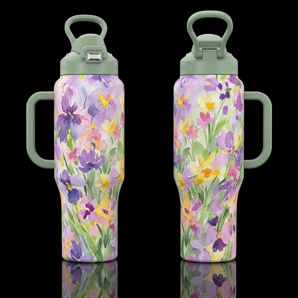 Alpine Meadows water bottle design