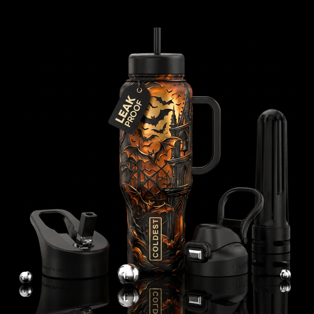 Bats in the Belfry water bottle design