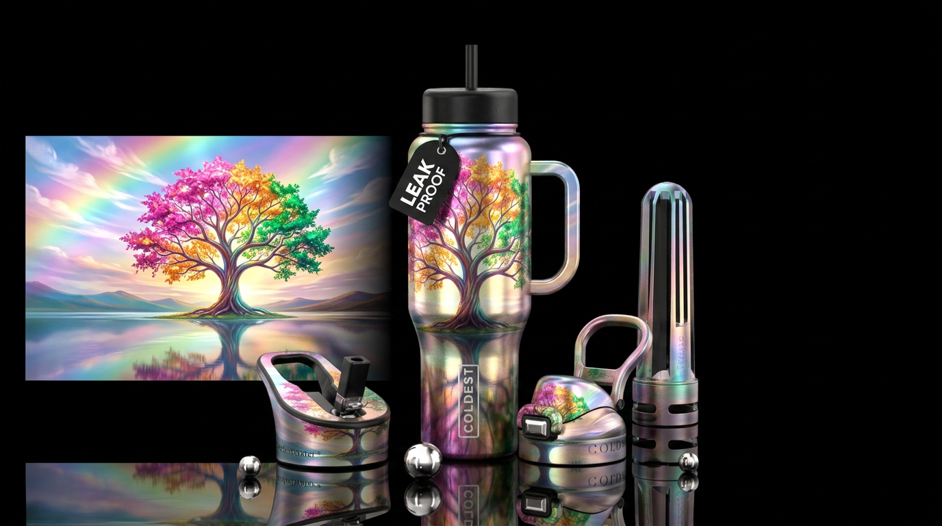Rainbow of Nature water bottle design