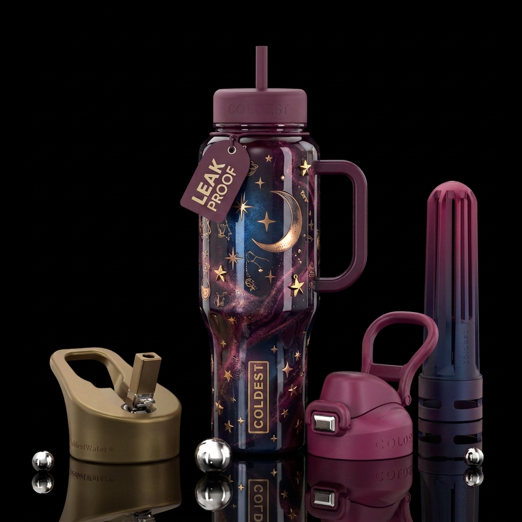 Midnight sky water bottle design