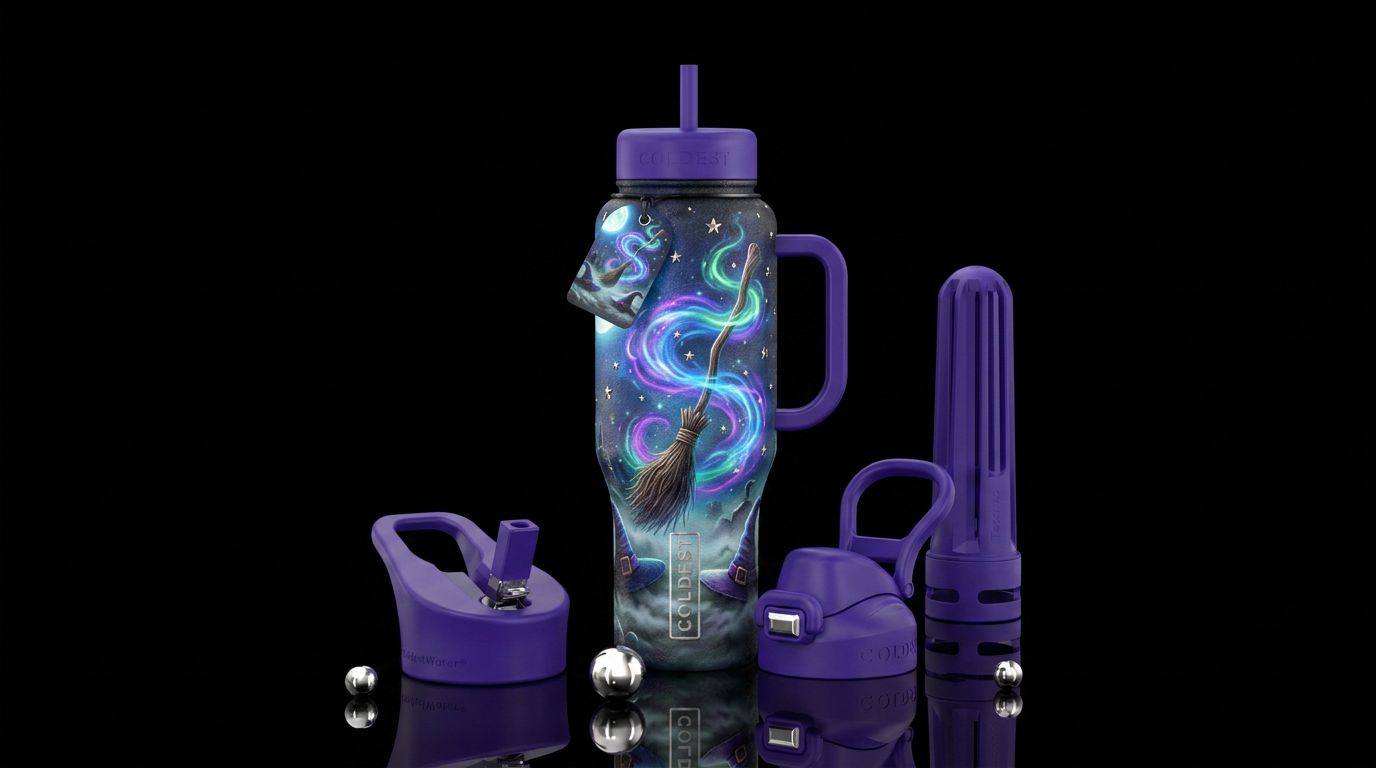 Moon night magic water bottle design