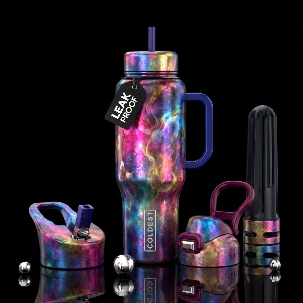 Abstract Swirls and Twirls water bottle design