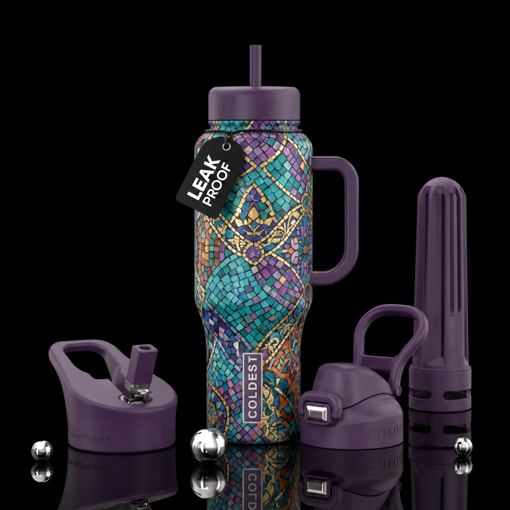Mosaic Bohemiam water bottle design