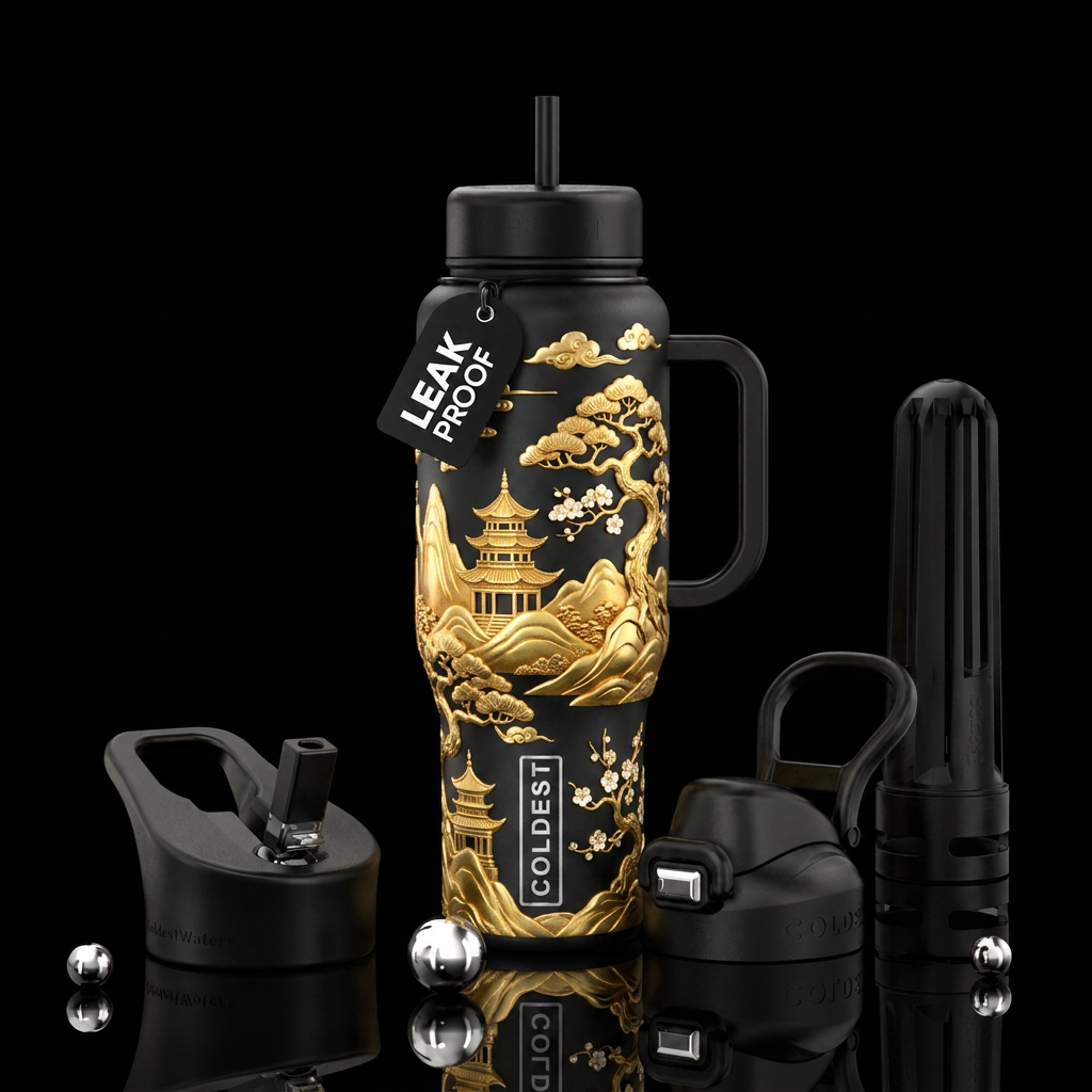 Chinese Landscape water bottle design