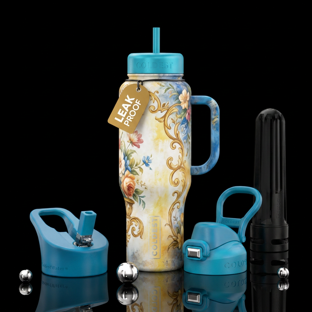 European Floral water bottle design