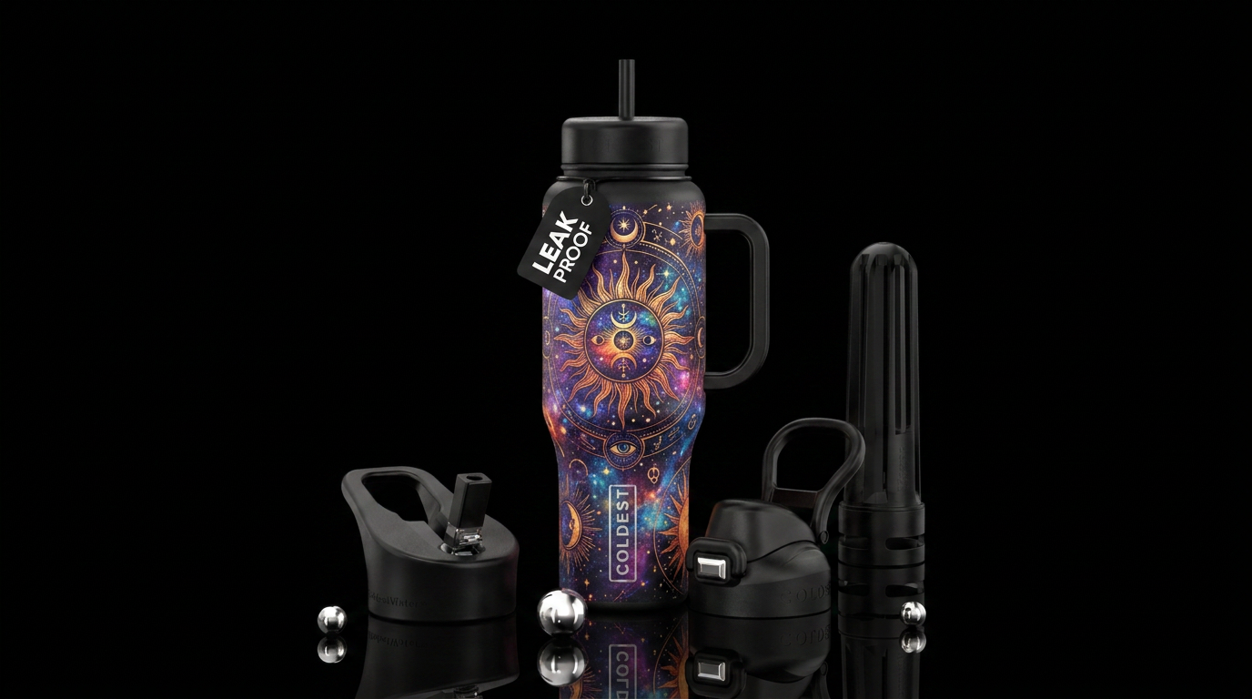 Black Tarot Sun water bottle design