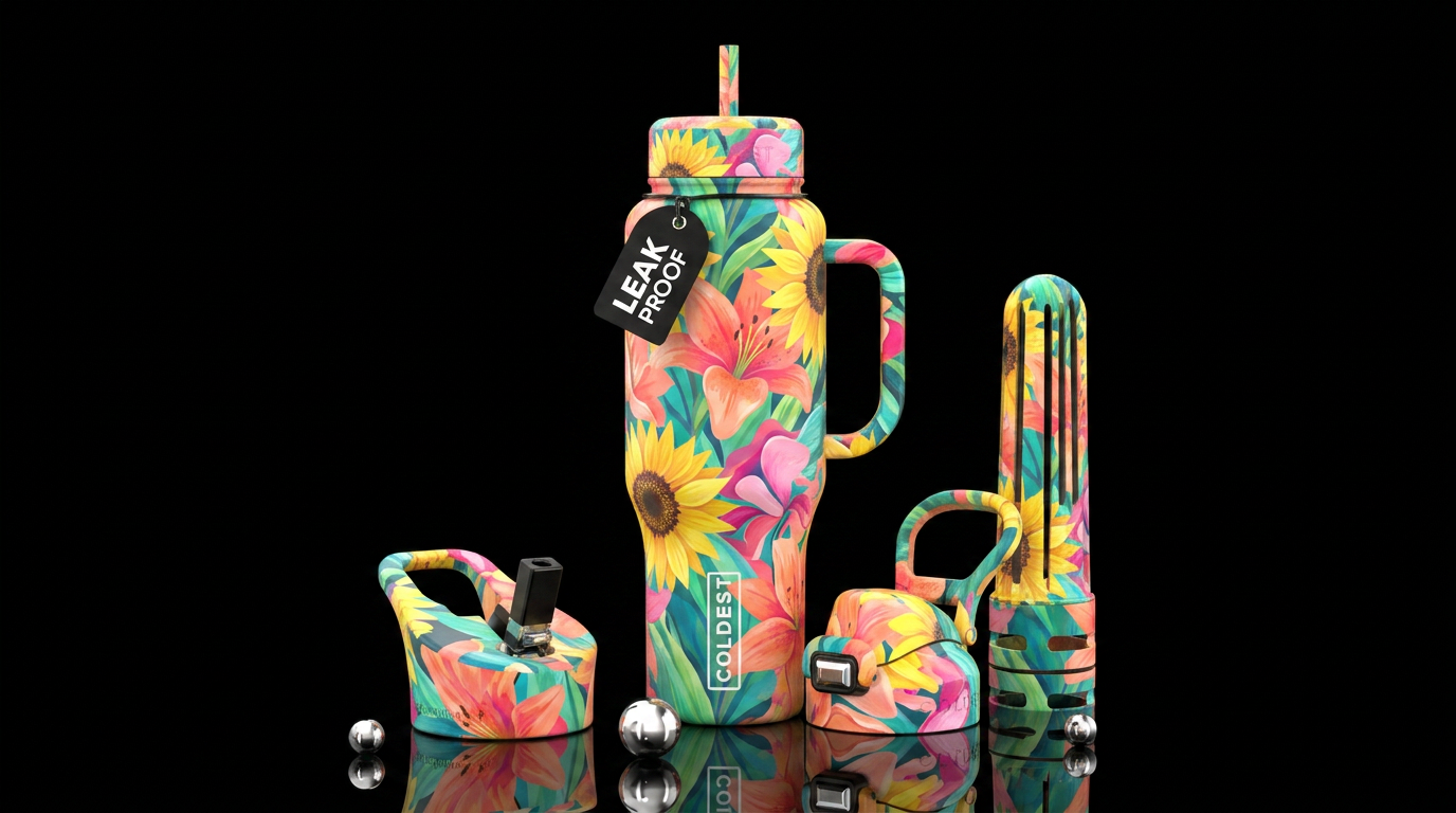 Summer Florals water bottle design
