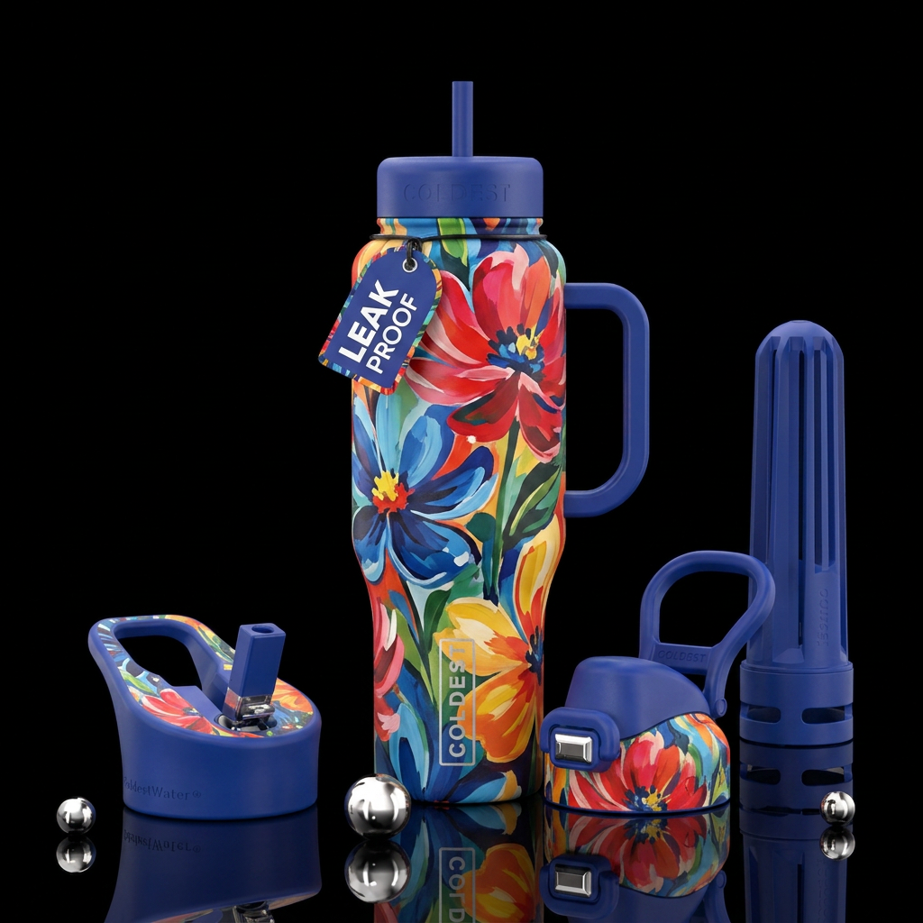 Artistic Floral water bottle design