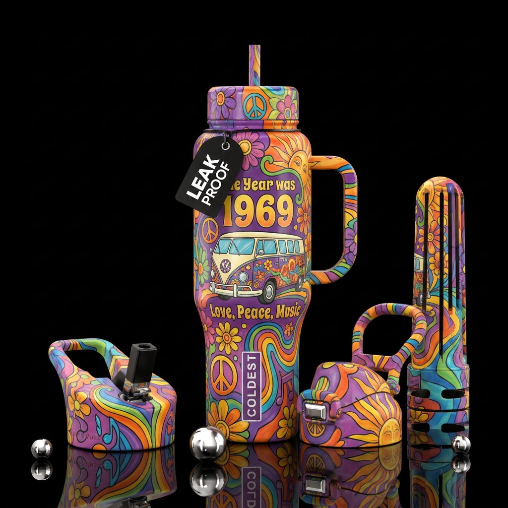 The Year was 1969 water bottle design