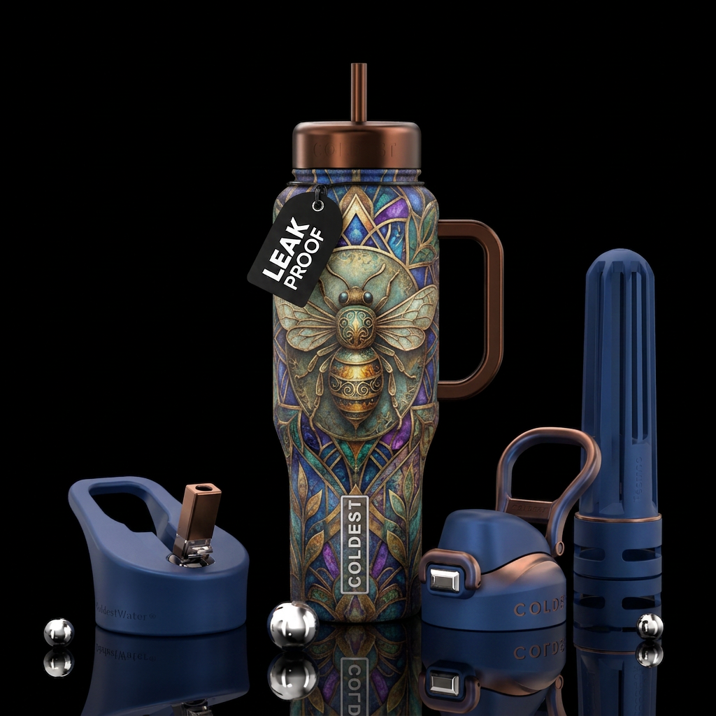 Vintage Bee water bottle design