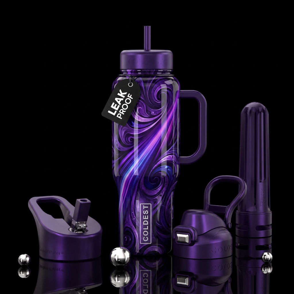 Purple Abstract water bottle design