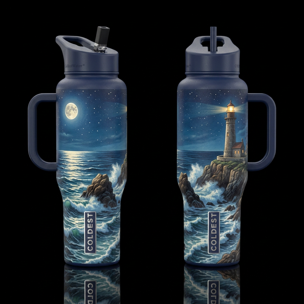 Summer Seascape water bottle design