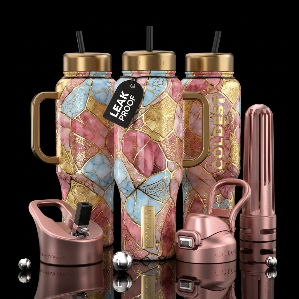 Rose’ Mosaic water bottle design