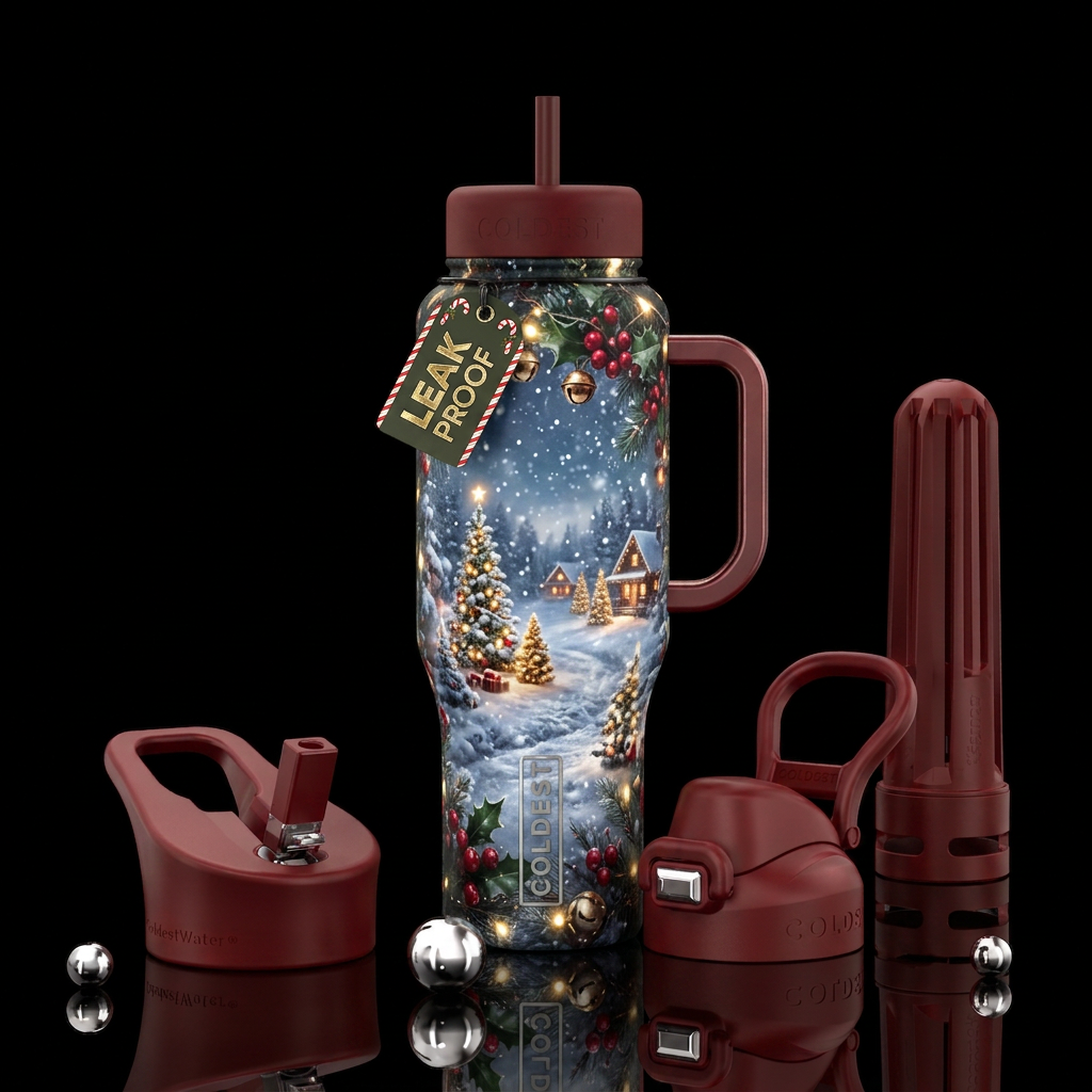 Merry Christmas water bottle design