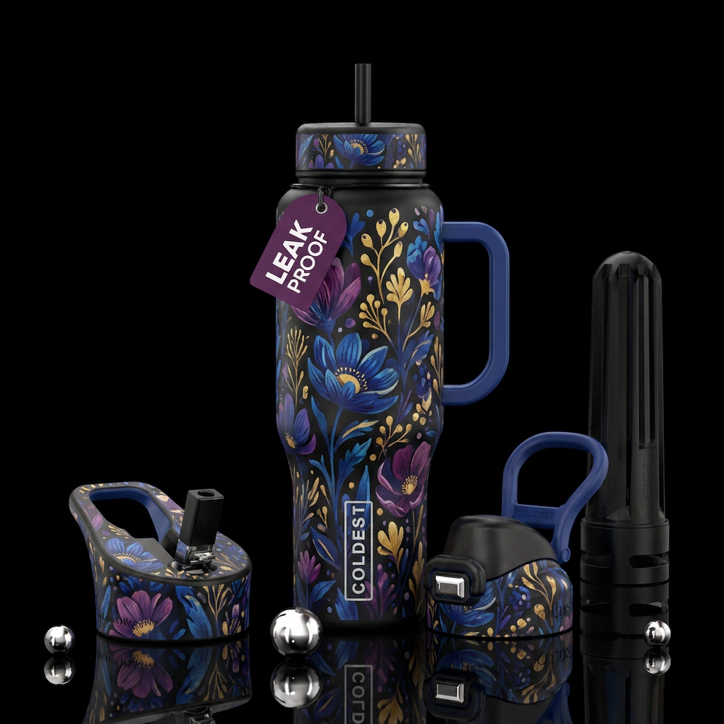 Nordic Wildflowers water bottle design