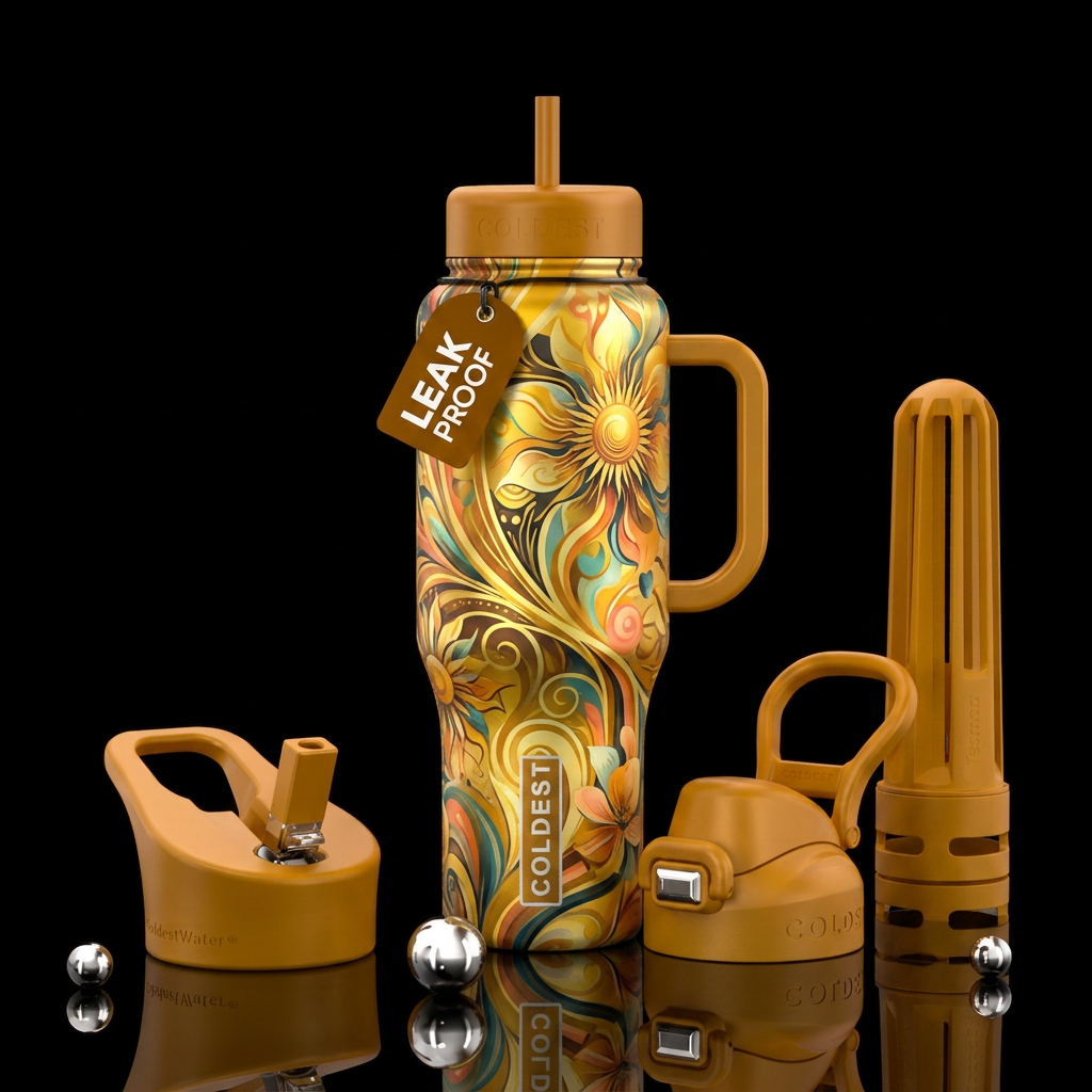 Golden Chaos water bottle design