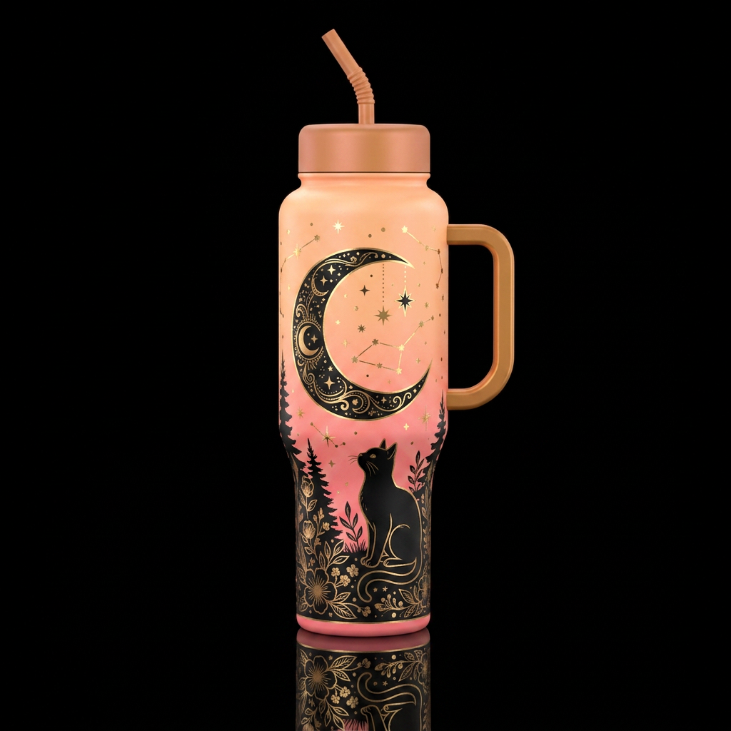 Healing Moon Night water bottle design