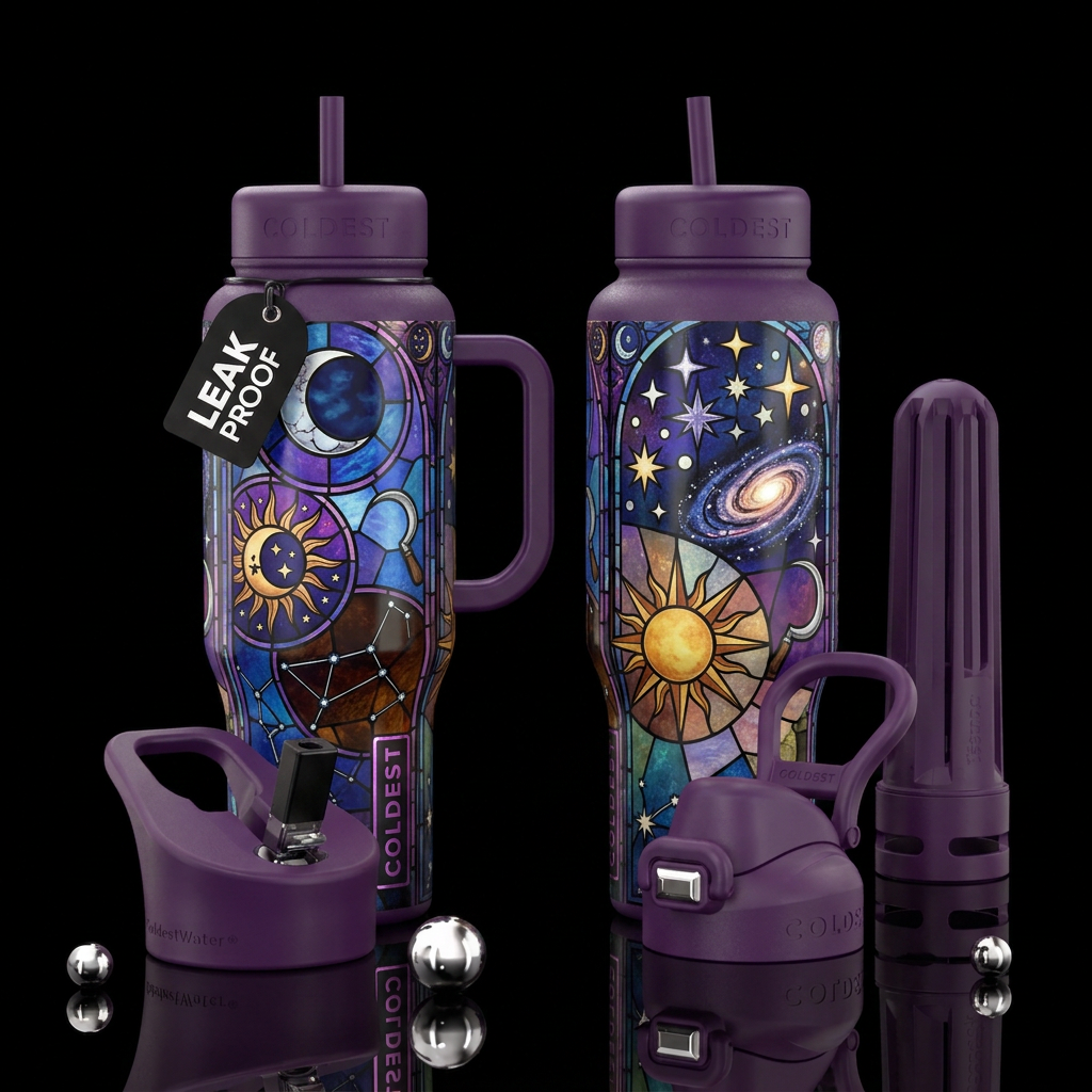 Witchy Night Sky water bottle design