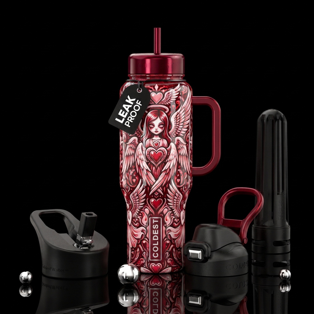 Creepy Girls Seraphim water bottle design