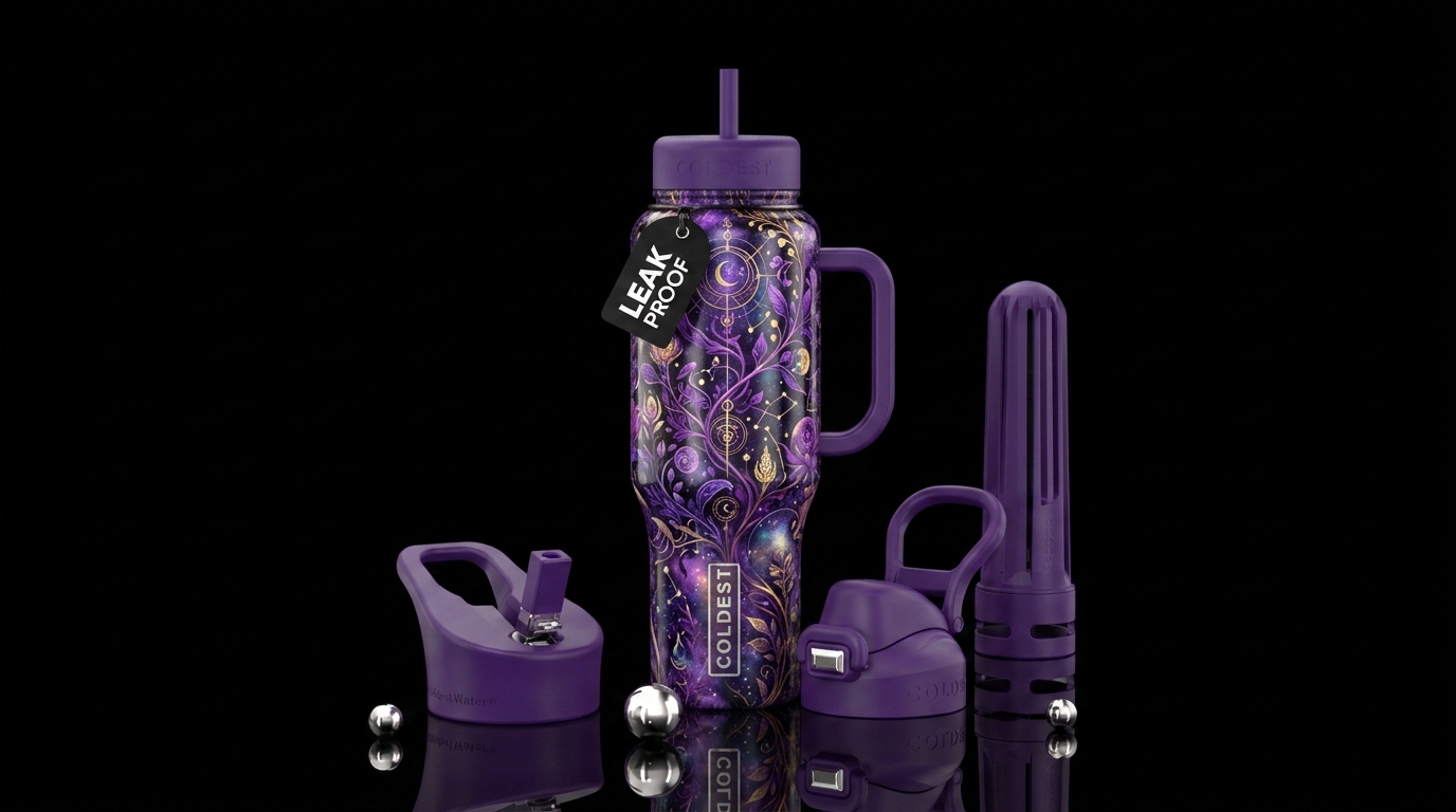 Garden of the Celestial Witch water bottle design