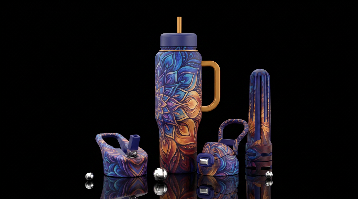 Dusk to Dawn Mandela water bottle design