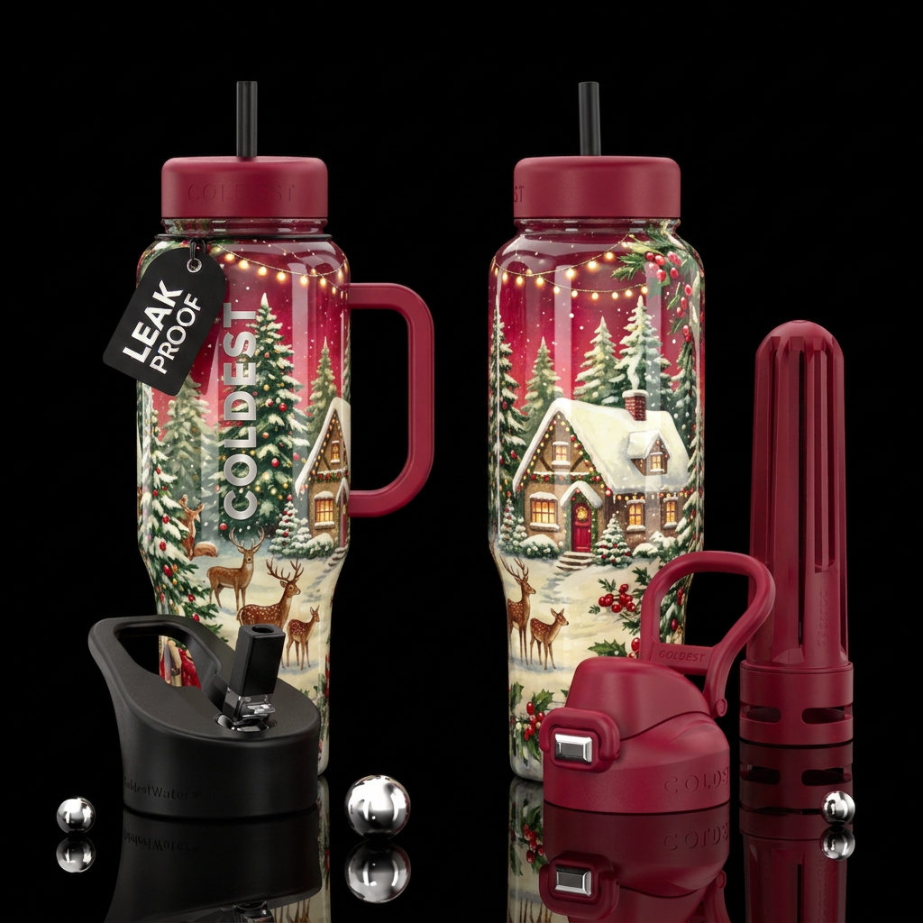 Holidays are here water bottle design