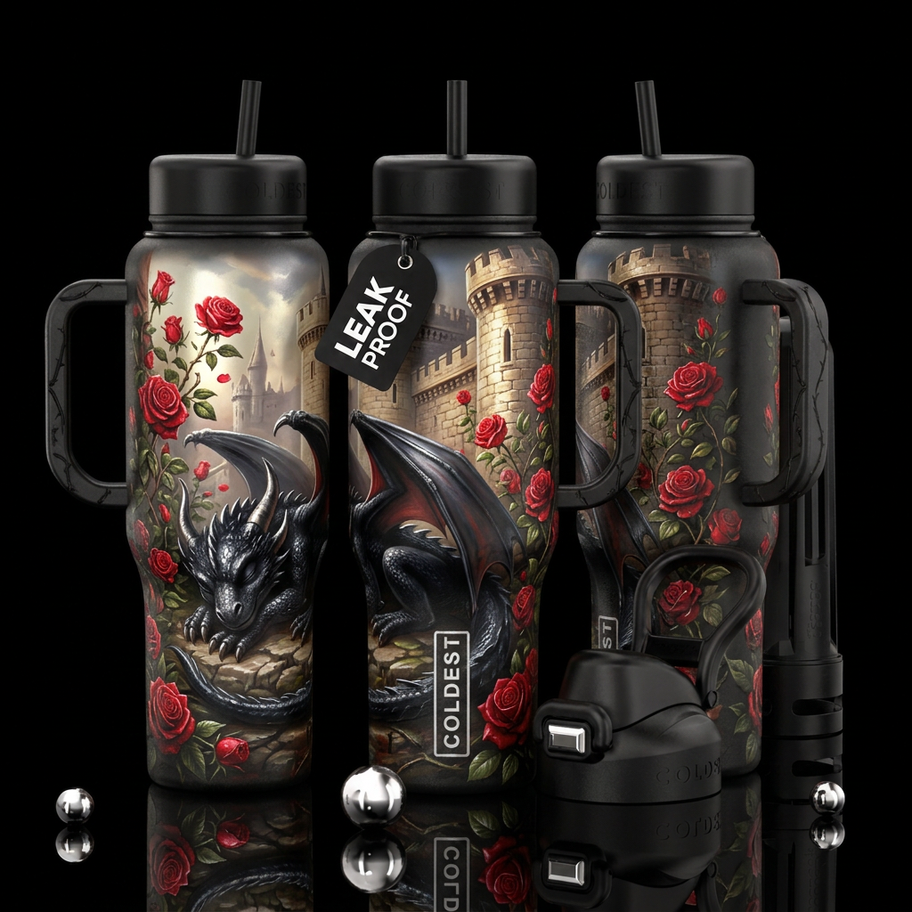 Sleeping Dragon water bottle design