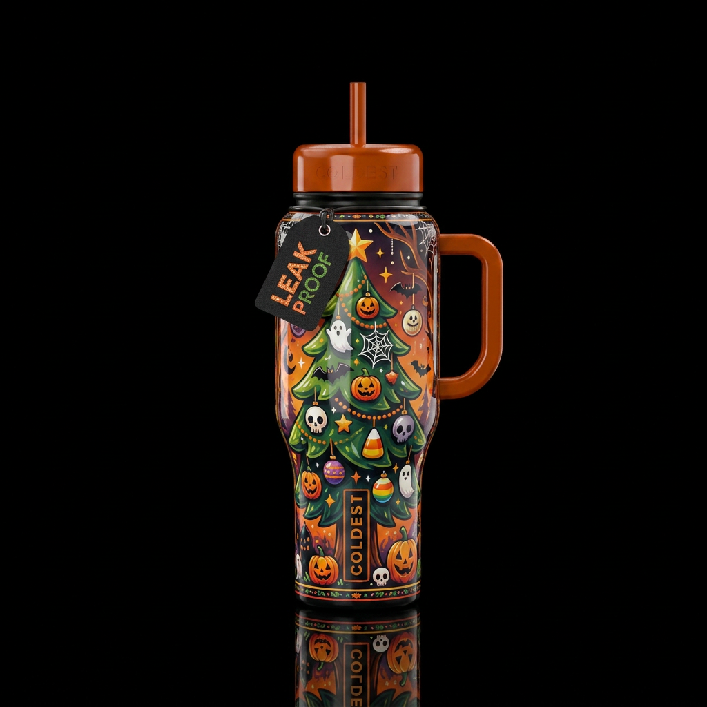 Christoween, HO HO HO BOO water bottle design