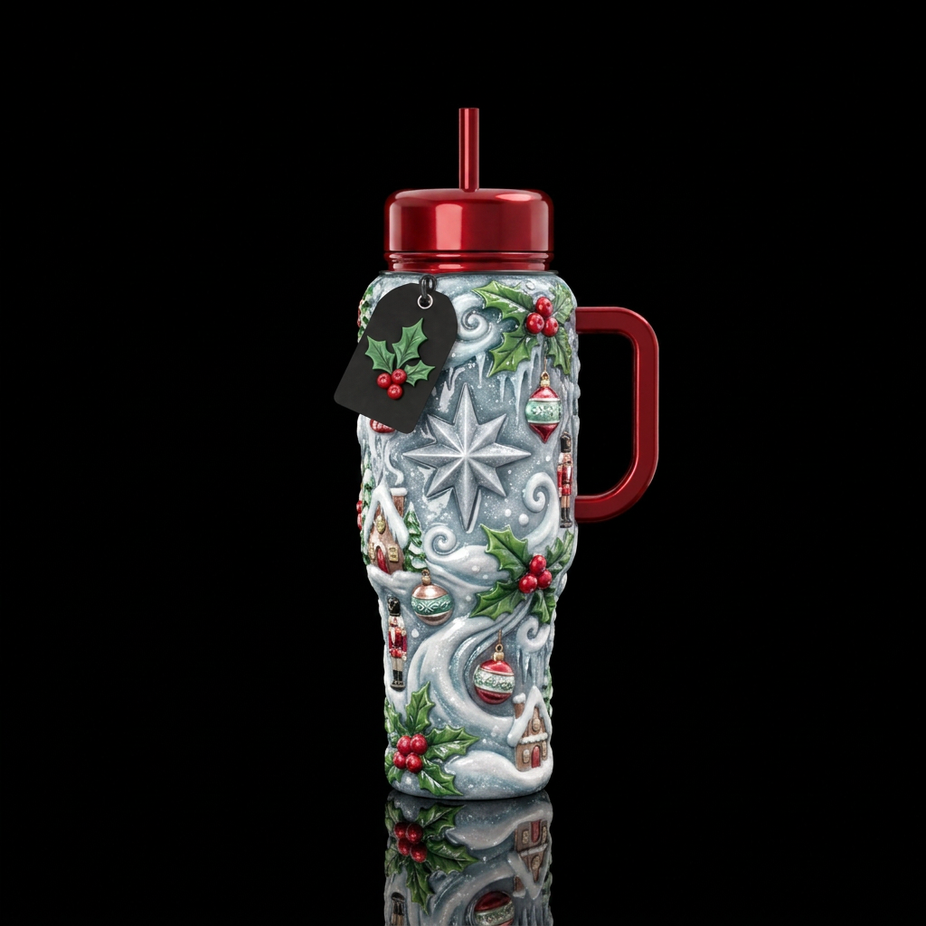Ho Ho Holidays water bottle design