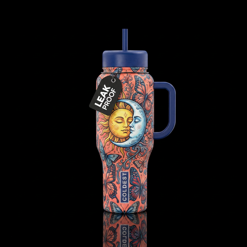 Kiss of Sun and Moon water bottle design