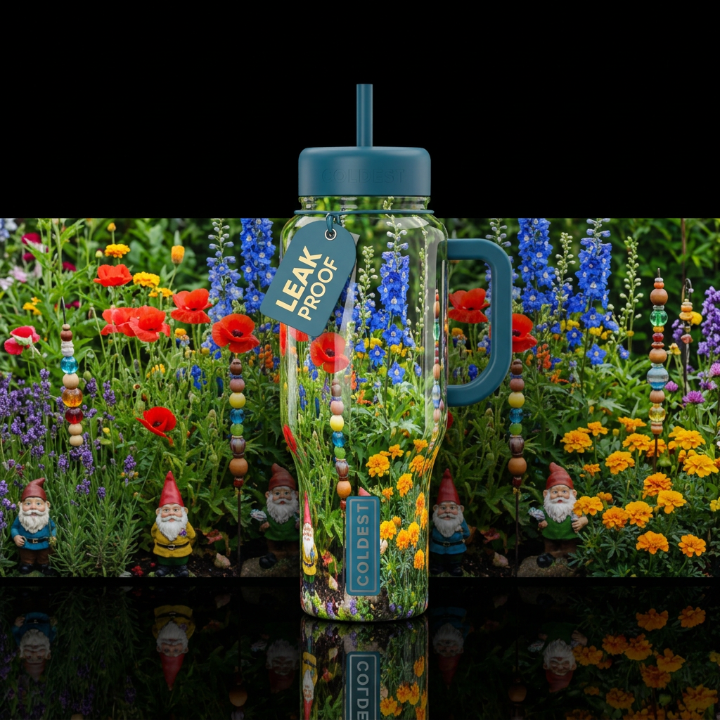 Small flower garden water bottle design