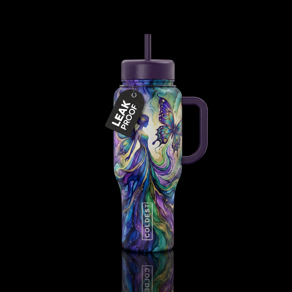 Butterfly Emergence water bottle design