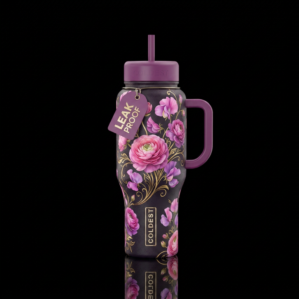 Delightfully Pink water bottle design