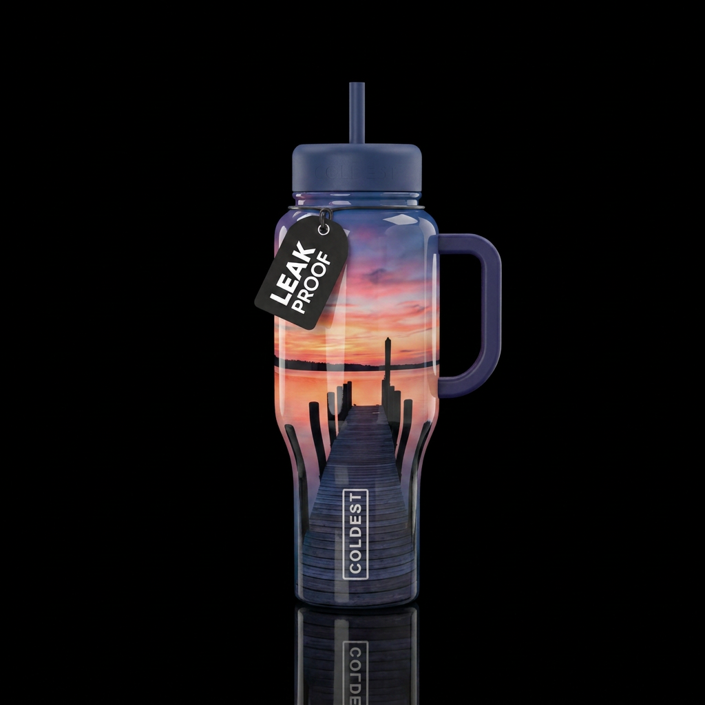 Sunset at the Dock water bottle design