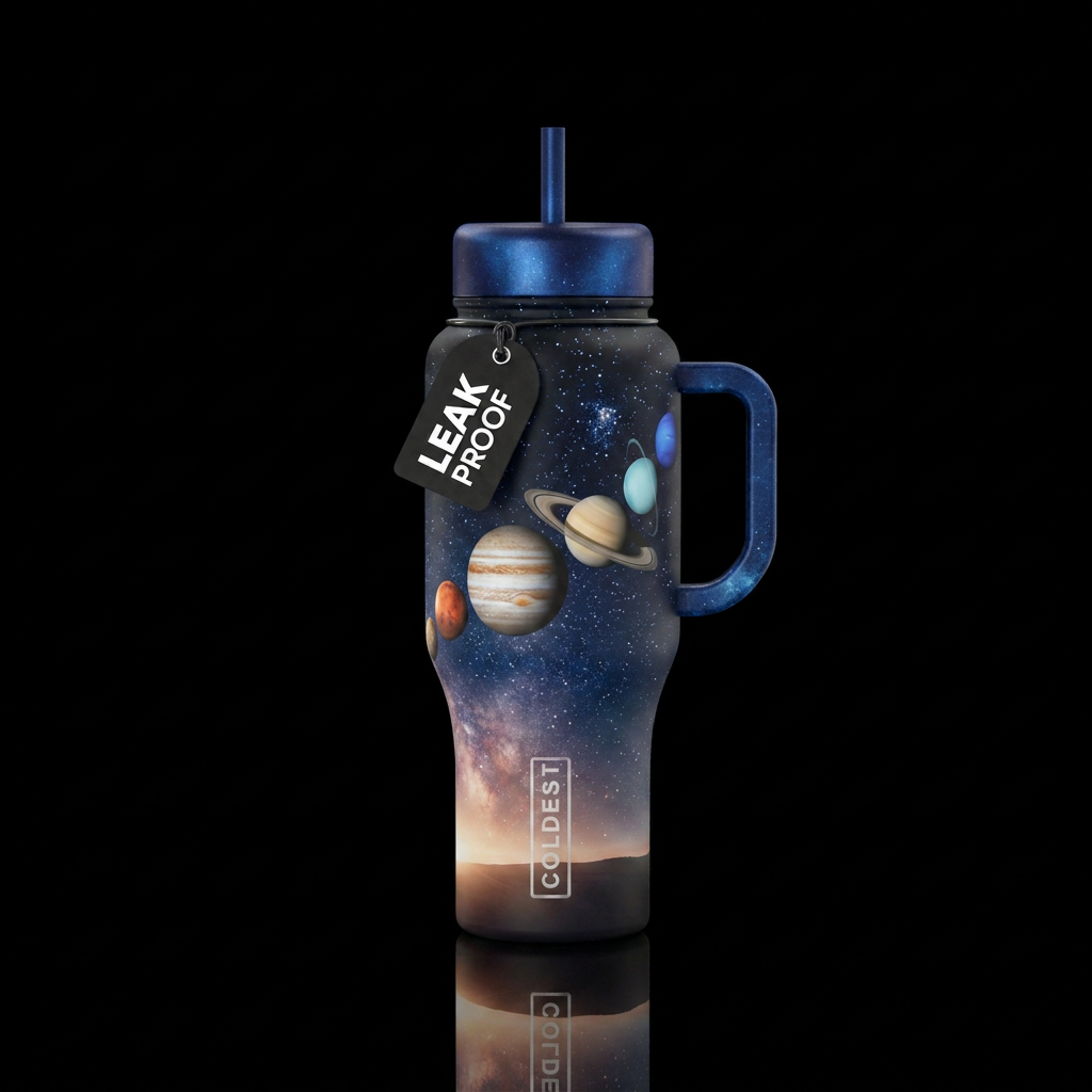 Mercury, Mars, Jupiter, Saturn, Uranus, and Neptun... water bottle design