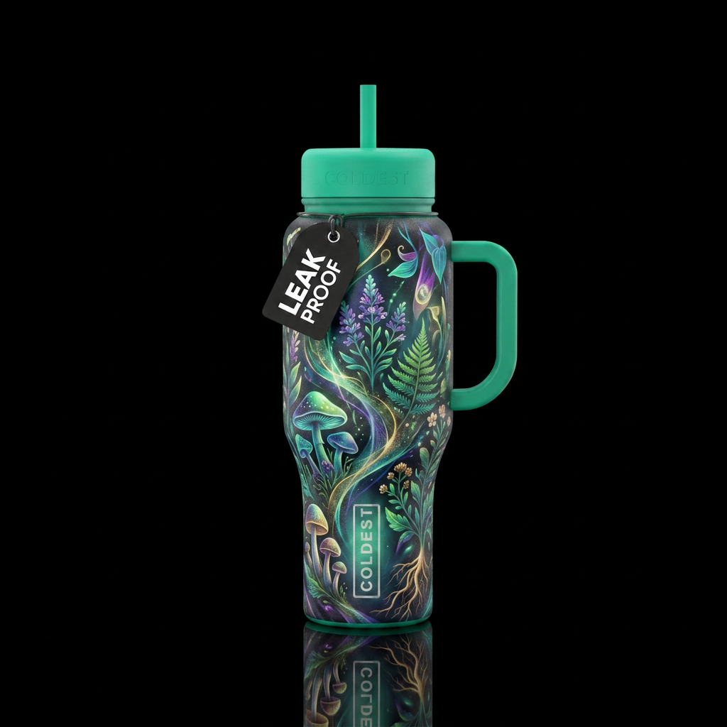 Wild Medicine, natural botanicals, healthy, mystic... water bottle design