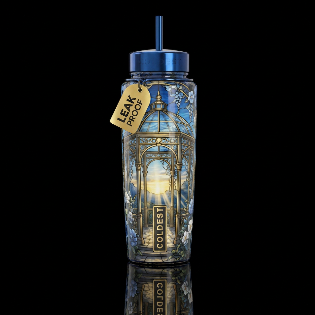 Golden Twilight Gazebo water bottle design
