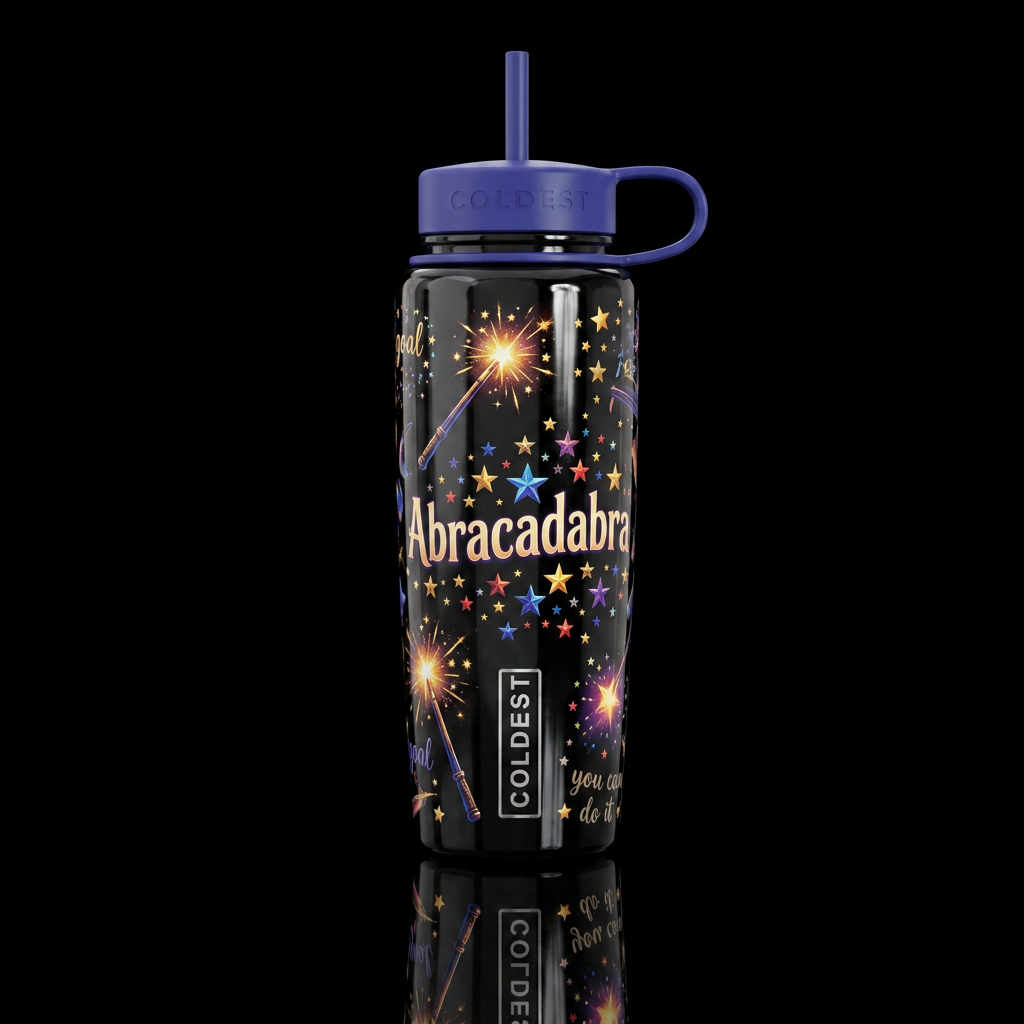 “Abracadabra” water bottle design