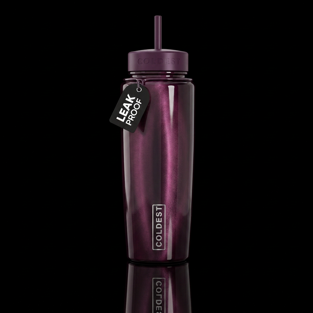 Fig colored cat eye bottle, bold, shiny, water bottle design