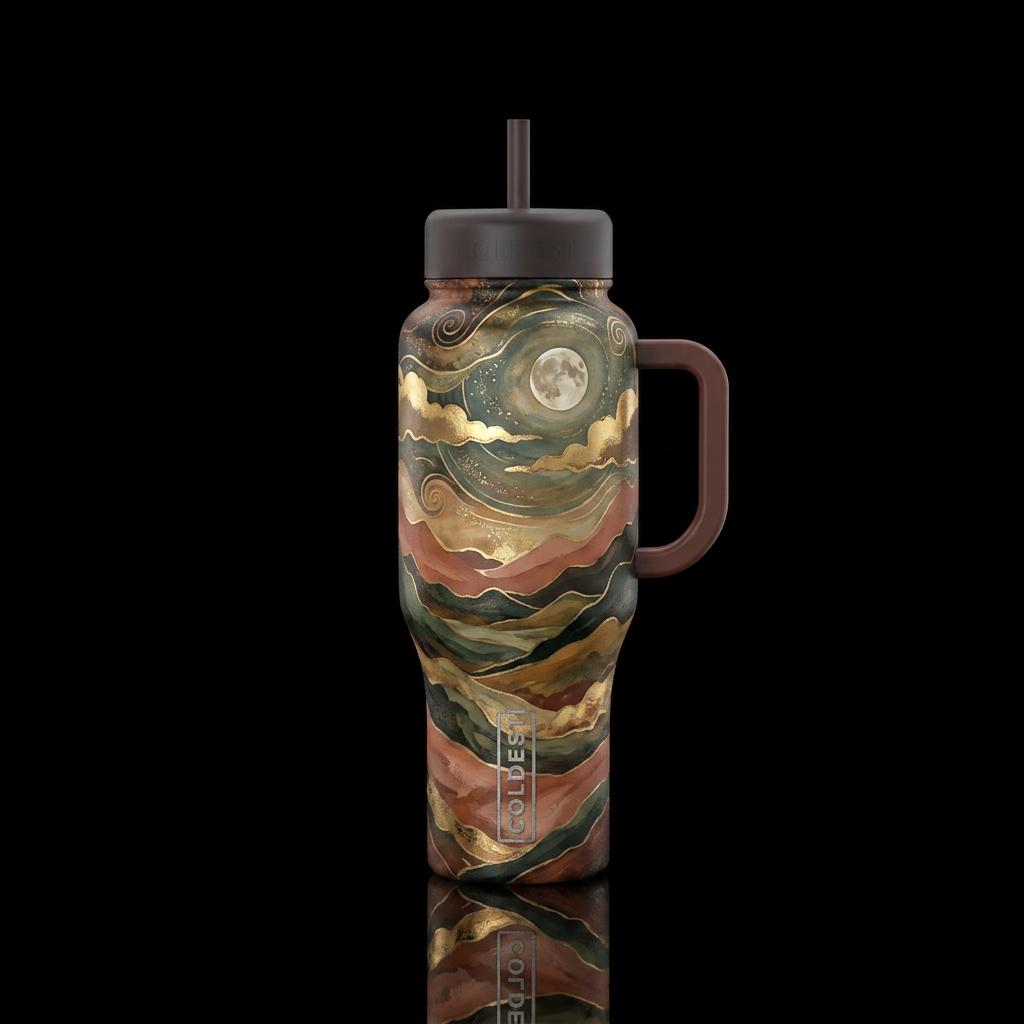 Under a Guilded Sky water bottle design